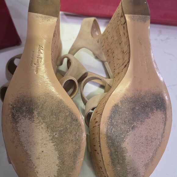 Salvatore Ferragamo Strappy Cork Wedge Sandal - Picture 2 of 5